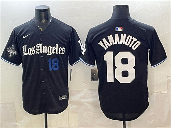 Yoshinobu Yamamoto Los Angeles Dodgers black Vapor jersey
