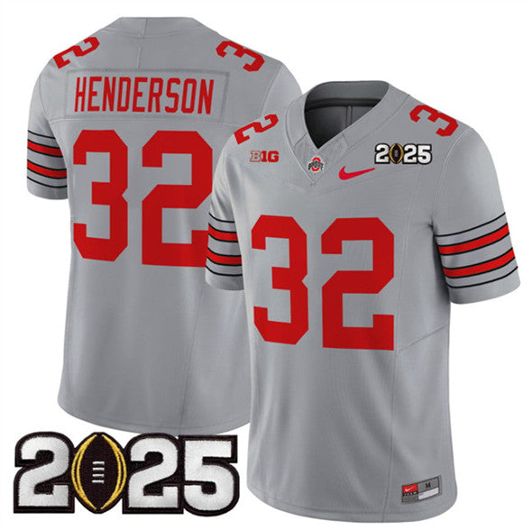 TreVeyon Henderson Ohio State Buckeyes gray Vapor jersey