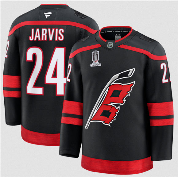 Seth Jarvis Carolina Hurricanes black Home jersey