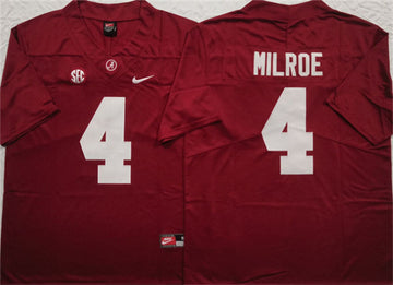 Jalen Milroe Alabama Crimson Tide red jersey
