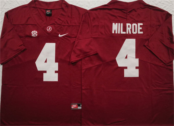Jalen Milroe Alabama Crimson Tide red jersey