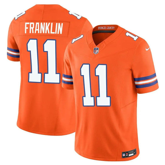 Troy Franklin Denver Broncos orange Vapor jersey