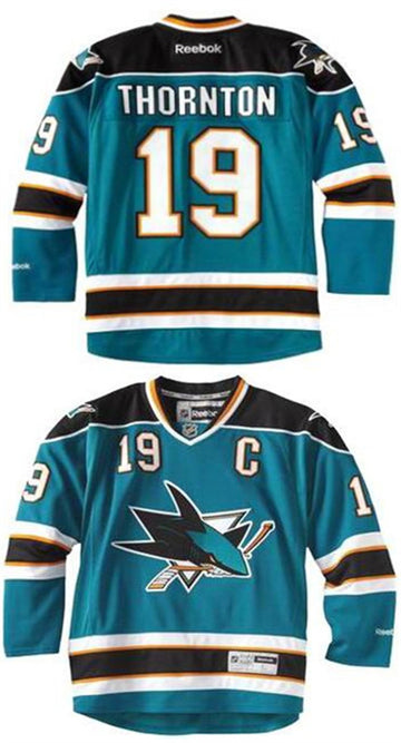 Joe Thornton San Jose Sharks teal Throwback jersey