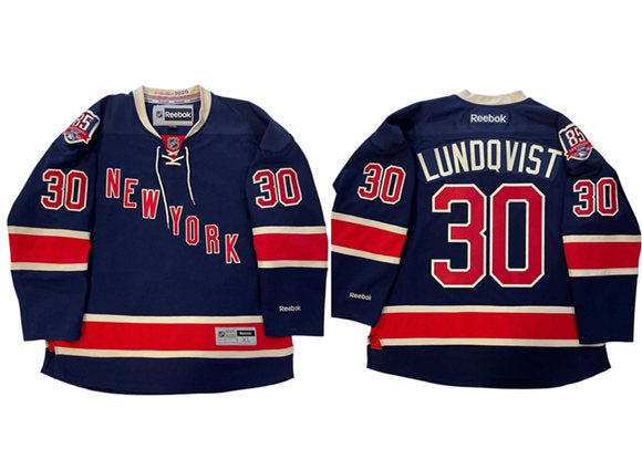 Henrik Lundqvist New York Rangers navy jersey