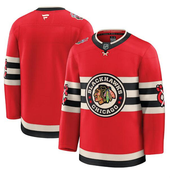 Custom Chicago Blackhawks red Winter Classic jersey
