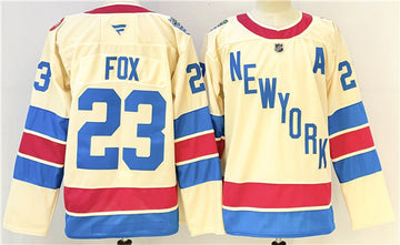 Adam Fox New York Rangers beige Winter Classic jersey