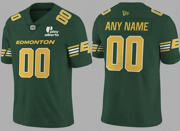 Custom Edmonton Elks green Home jersey