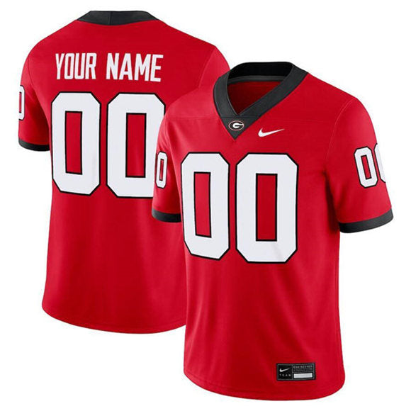 Custom Georgia Bulldogs red Game jersey