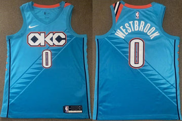 Russell Westbrook Oklahoma City Thunder blue jersey