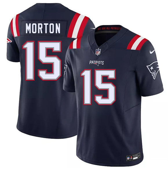Behren Morton New England Patriots navy Vapor jersey