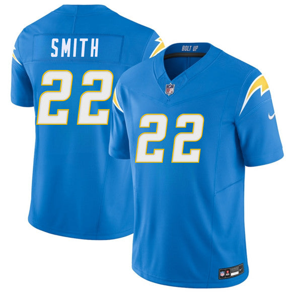 Genesis Smith Los Angeles Chargers blue Vapor jersey