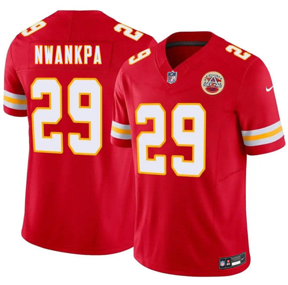 Xavier Nwankpa Kansas City Chiefs red Vapor jersey