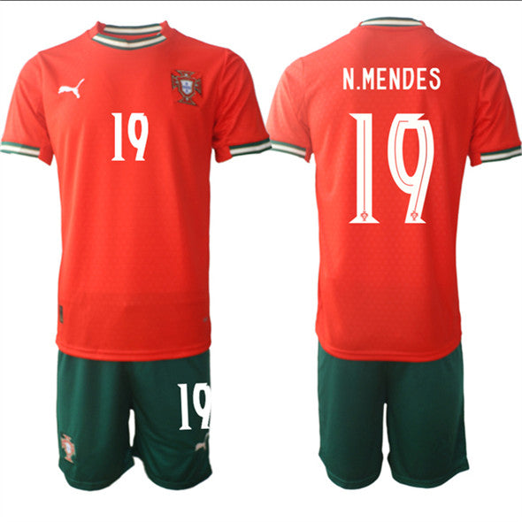 Nuno Mendes Portugal National Team red Home jersey