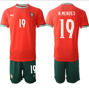 Nuno Mendes Portugal National Team red Home jersey
