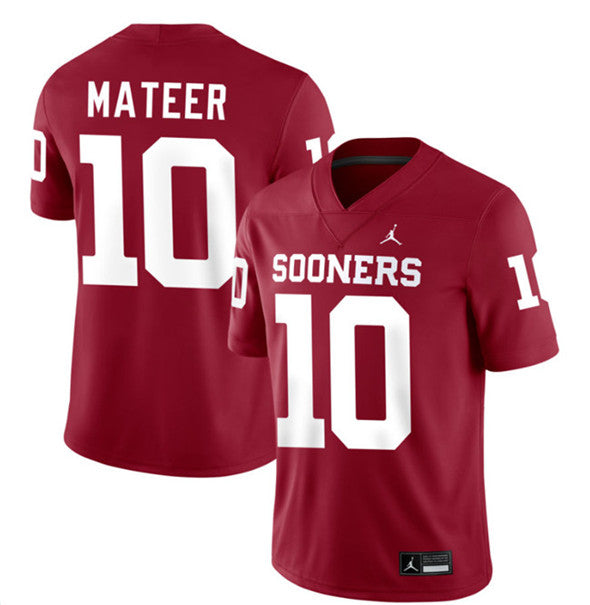 John Mateer Oklahoma Sooners red jersey