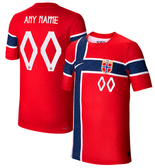 Custom Norway National Team red Home jersey