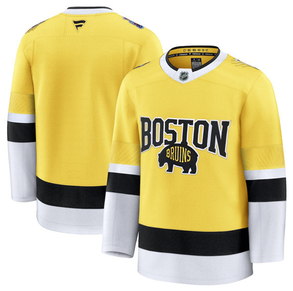 Custom Boston Bruins gold Stadium Series jersey