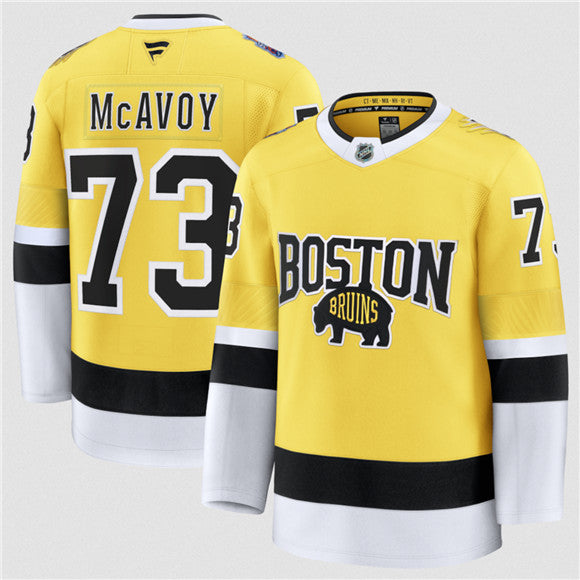 Charlie McAvoy Boston Bruins gold Stadium Series jersey