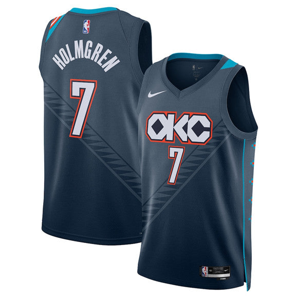 Chet Holmgren Oklahoma City Thunder navy City Edition jersey