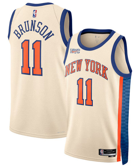 Jalen Brunson New York Knicks cream City Edition jersey