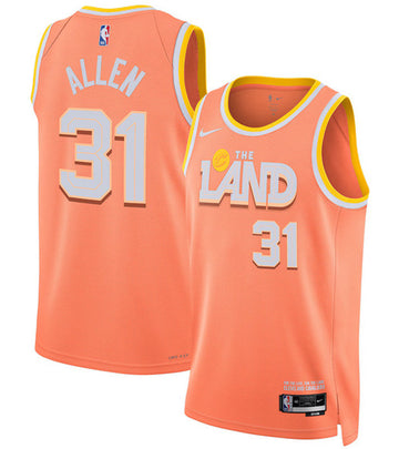 Jarrett Allen Cleveland Cavaliers orange City Edition jersey