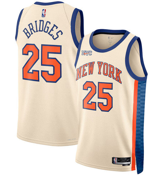 Mikal Bridges New York Knicks cream City Edition jersey