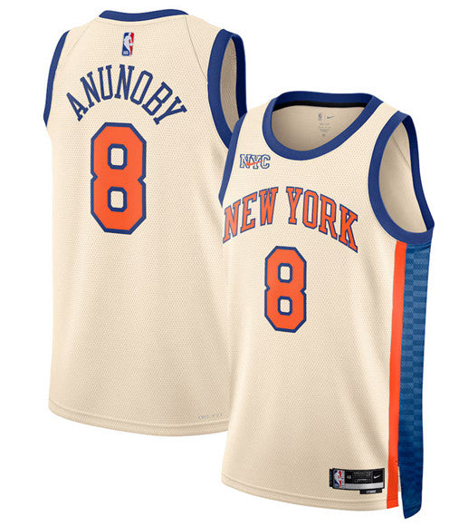 OG Anunoby New York Knicks cream City Edition jersey