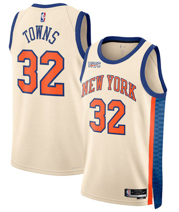 Karl-Anthony Towns New York Knicks cream City Edition jersey