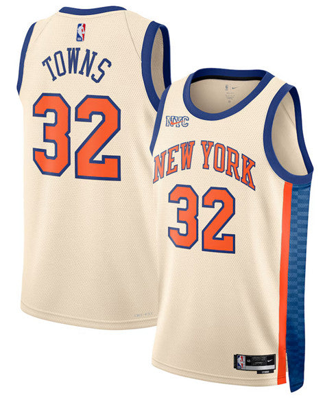 Karl-Anthony Towns New York Knicks cream City Edition jersey