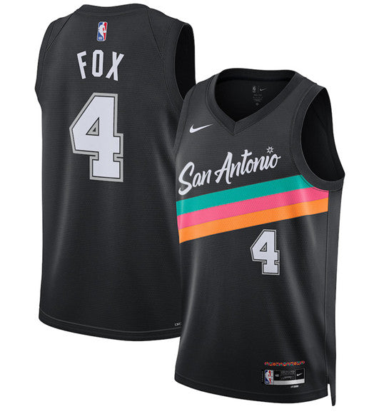 De'Aaron Fox San Antonio Spurs black City Edition jersey