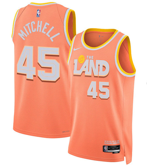 Donovan Mitchell Cleveland Cavaliers orange City Edition jersey