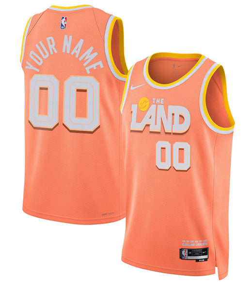 Custom Cleveland Cavaliers orange City Edition jersey