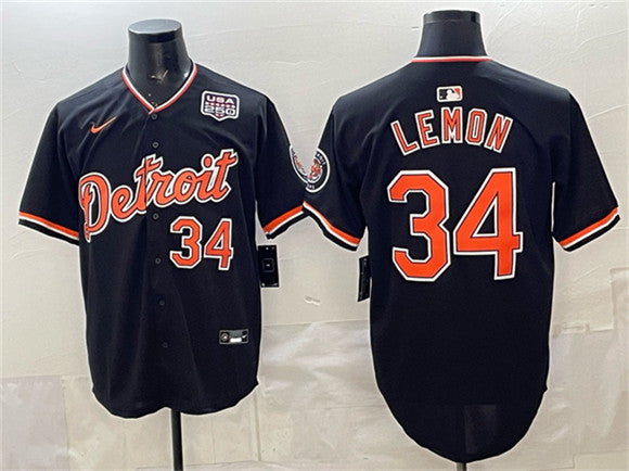 Chet Lemon Detroit Tigers black Vapor jersey