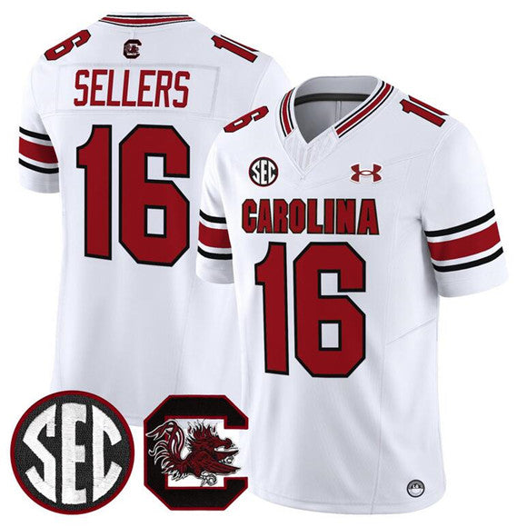 LaNorris Sellers South Carolina Gamecocks white jersey