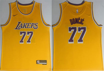 Luka Doncic Los Angeles Lakers yellow jersey