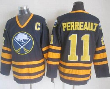 Gilbert Perreault Buffalo Sabres navy Throwback jersey