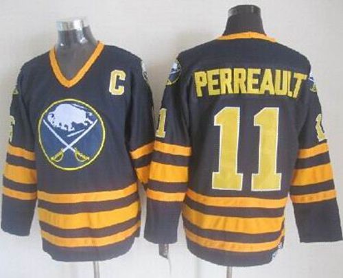 Gilbert Perreault Buffalo Sabres navy Throwback jersey