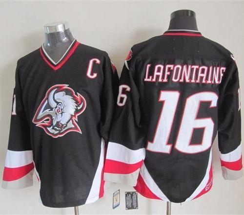 Pat Lafontaine Buffalo Sabres black Throwback jersey