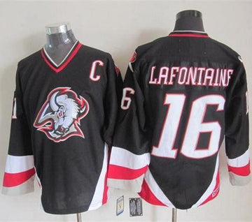 Pat Lafontaine Buffalo Sabres black Throwback jersey
