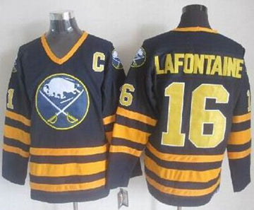 Pat Lafontaine Buffalo Sabres navy Throwback jersey