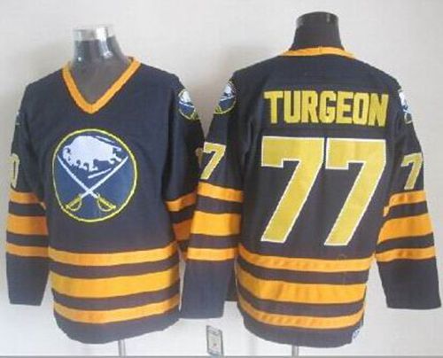 Pierre Turgeon Buffalo Sabres navy Throwback jersey