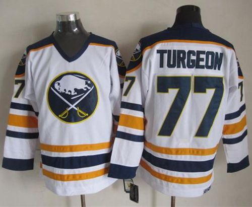 Pierre Turgeon Buffalo Sabres white Throwback jersey