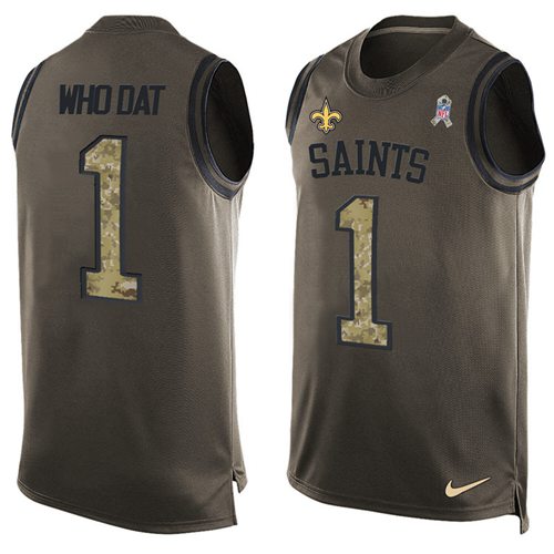Who Dat New Orleans Saints green Salute To Service jersey
