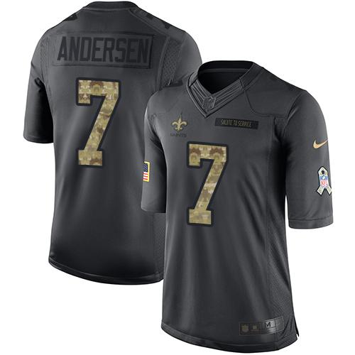 Morten Andersen New Orleans Saints black Salute To Service jersey