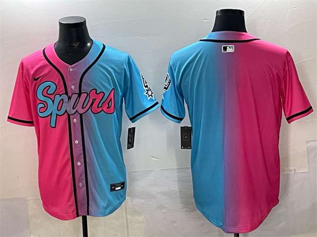 Custom San Antonio Spurs pink-blue jersey