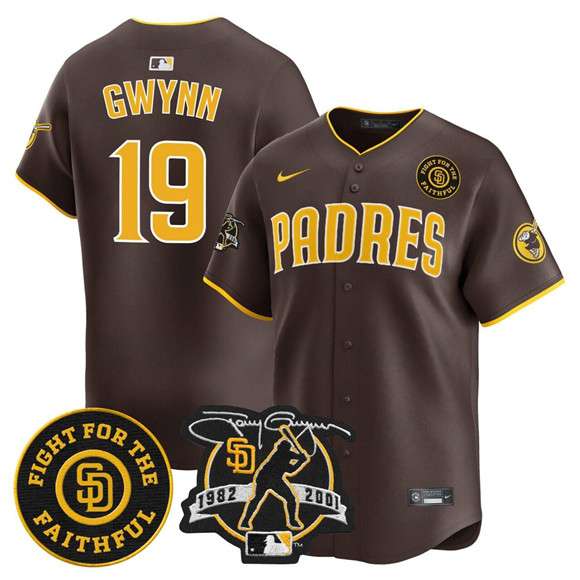 Tony Gwynn San Diego Padres brown jersey