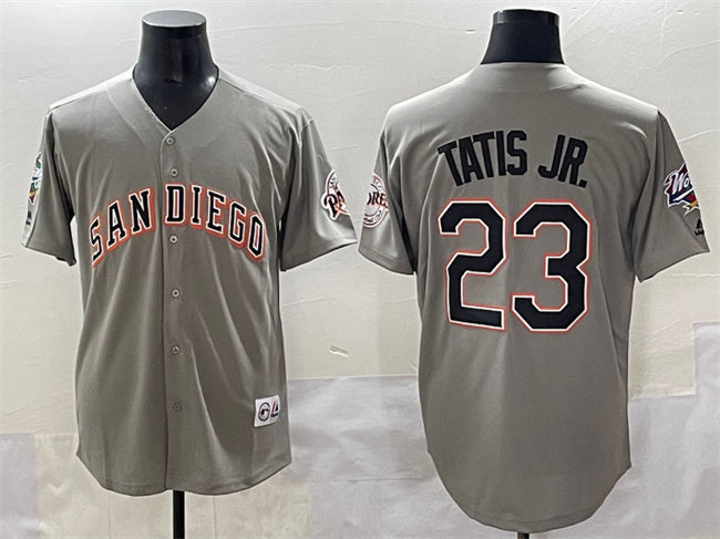 Fernando Tatis Jr San Diego Padres gray Throwback jersey
