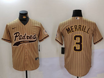 Jackson Merrill San Diego Padres tan jersey