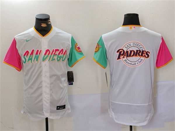 Team Big Logo San Diego Padres white City Connect jersey
