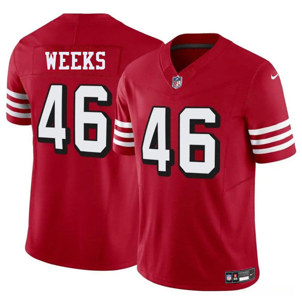 Jon Weeks New San Francisco 49ers red FUSE jersey